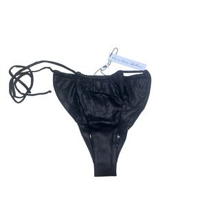 Monica Hansen Beachwear NWT Bikini Bottom Black Metallic Size X-Small